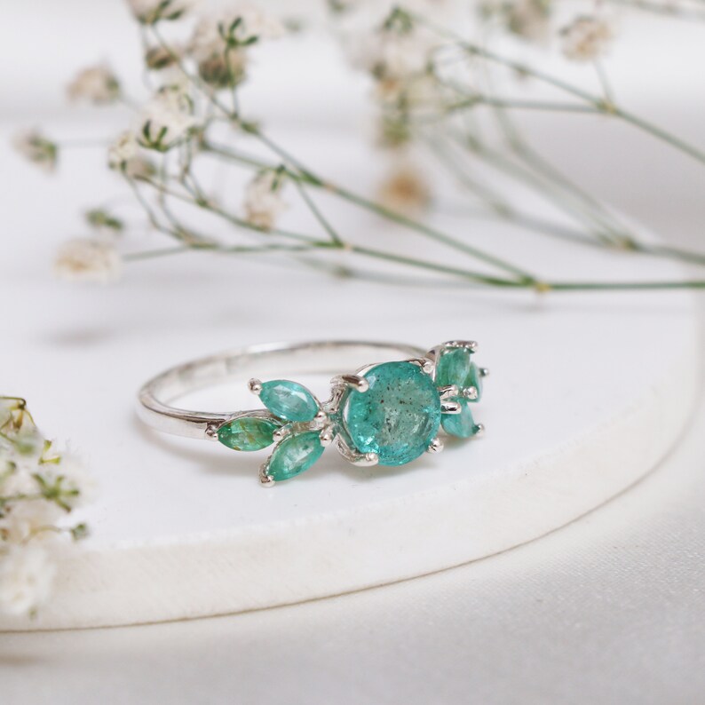 Emerald Wedding Ringemerald Green Ring for Bridalunique Etsy