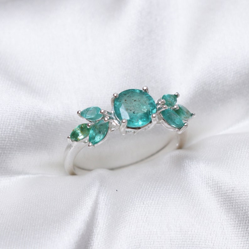 Emerald Wedding Ringemerald Green Ring for Bridalunique Etsy