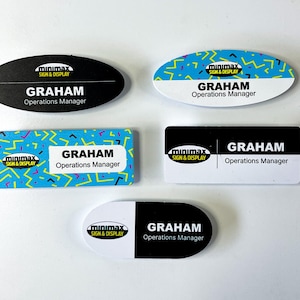 Custom Printed Name Tags | Personalized Printed Employee Office Name Tags | Name Badges | Student Name Tags | Nurse Name Tags /w Magnet