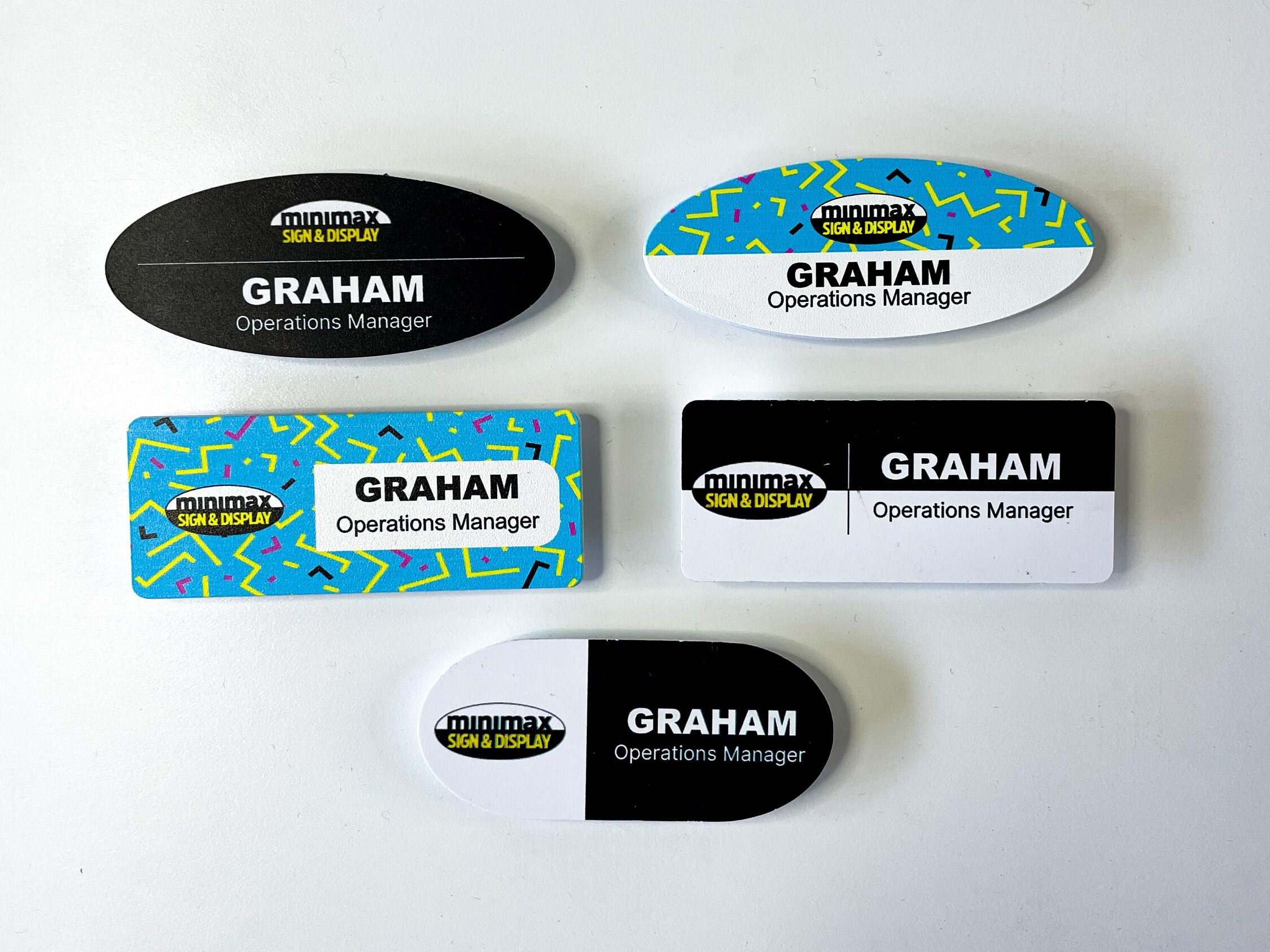 Custom printed name tags personalized printed employee office name