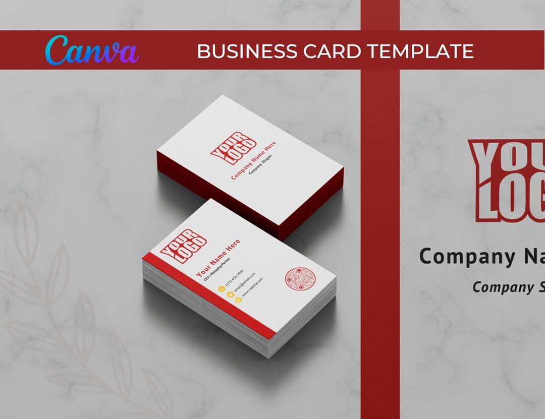 Simple Unique Vertical Business Card, Editable Canva Template, Instant Download, Canva Business