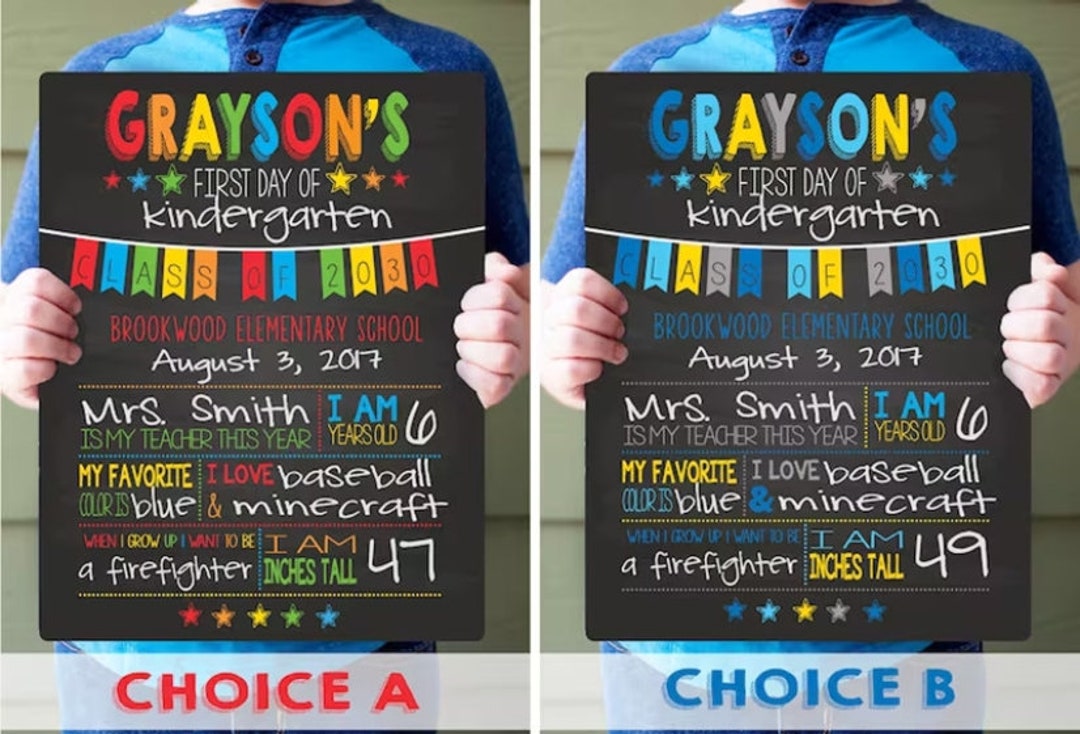 Primer día de letrero escolar letrero de regreso a la Etsy España