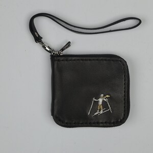 Cartera de cuero hecha a mano, Cartera de cuero unisex, Cartera plegable de cuero, Cartera de cuero delgada, Cartera de cuero negro