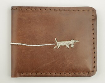 Cartera de cuero hecha a mano, Cartera de cuero unisex, Cartera plegable de cuero, Cartera de cuero delgada, Cartera de cuero negro