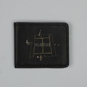 Handgemachte Leder Geldbörse, Unisex Leder Portemonnaie, Leder Zweifach Geldbörse, Schmale Leder Geldbörse, Schwarze Leder Geldbörse