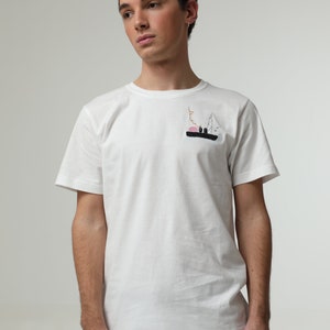 Unisex Embroidered White Tshirt, Oversized Tshirt, Streetwear Tshirt, Trendy Tshirt, Tops and Tees image 7