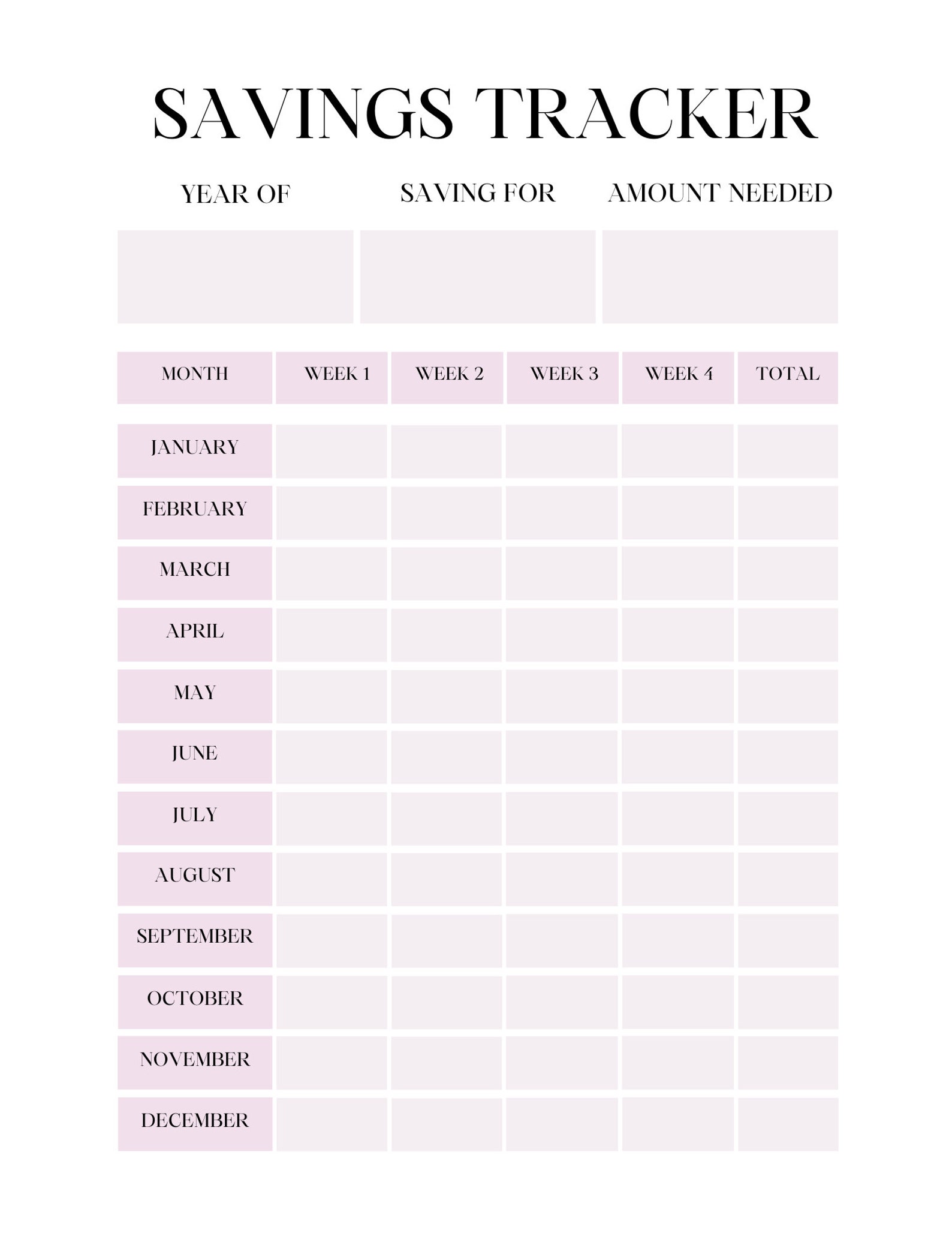 Yearly Savings Tracker Planner Digital Template Sheet - Etsy
