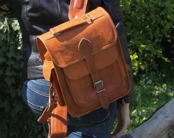 Handmade Pure Leather Backpack Daily Use // 100 % pure leather attractive Rucksack // Leather Backpack