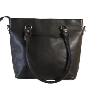Black Color Tote Bag With Zip-Closure | Black Tote Bucket Bag | Tote Bag Classic Shoulder Crossbody Bags for Lady Girl Solid Color