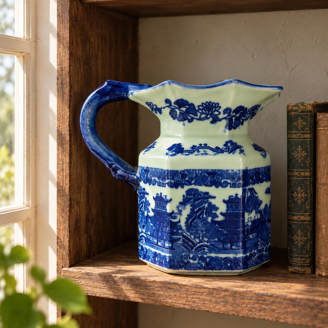 Blue and White Ceramic Pitcher Vintage - Etsy