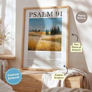 Arte mural imprimible con versículos bíblicos personalizados, impresión de las Escrituras personalizada, regalo de arte mural cristiano, póster cristiano personalizado, decoración digital de pared