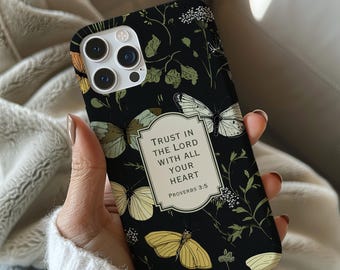 Christian Phone Case, "Trust in The Lord" Bible Verse iPhone case, Scripture Magsafe Case iPhone 17 16 15 14 13 Pro Max Plus