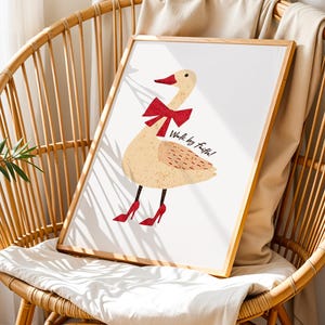Walk By Faith Silly Goose Christian Printable Wall Art Modern Christian Art Prints Christian Home Decor Digital Fun Wall Art For Kids