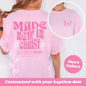 Baptism Tshirt, Custom Christian Gift, Trendy Retro Shirt, Youth Baptism Shirt, Personalized Gift for New Believer Shirt, Bible Quote Shirt