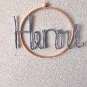Personalized children&#39;s room decoration with lettering in a wooden ring | Name plate | Door sign | Name ring