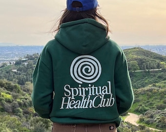 Spiritual Health Club Christian Hoodie Christian Aesthetic Christian Apparel Oversized Hoodie Trendy Hoodie Tumblr Hoodie Sporty and Rich