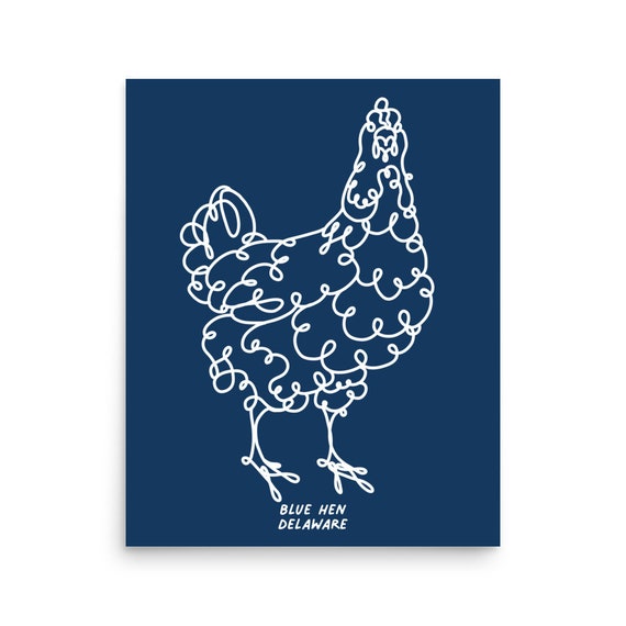 Delaware State Bird Delaware Blue Hen Gallus Gallus Line Drawing Art - Etsy