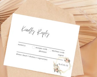 Pink Floral Wedding, RSVP, Flowers, Bridal, Matching Set, Wedding, Template, Customizable