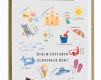 Beach Scavenger Hunt: Outdoor Nature Game for Kids (Digital Download)