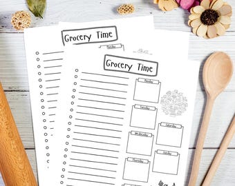 Printable Grocery List: Weekly Meal Planner (Digital Download)
