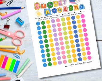 Summer Reading Chart Printable, Reading Tracker, Book Chart, Summertime Activity for Kids, Preschool Age, Elementary School Age, homeschool