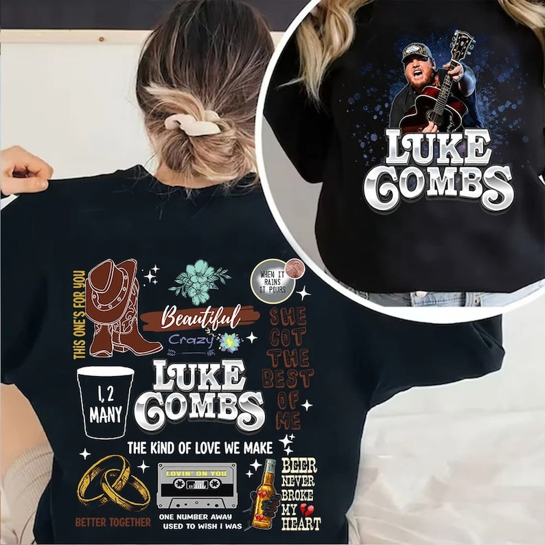 Luke Combs 2023 World Tour Tshirt 2 Side Luke Combs Bullhead Etsy