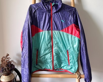 Kurtka wiatrówka męska PUMA z lat 90. do biegania w blokach kolorów