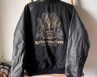 Vintage 90s Girls Dont Cry Leather Sleeve Varsity Jacket