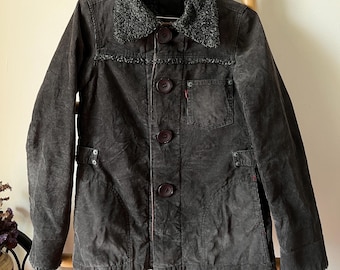Rare Vintage Levis Strauss RedLoop Velvet Fleece Button Jacket