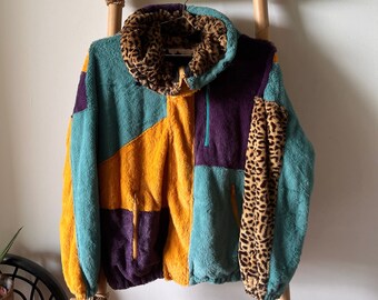 Vintage Retro Colorful Fleece Hoodie