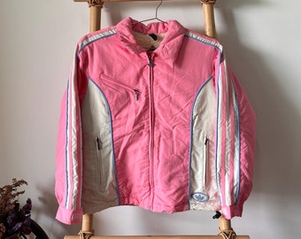 Vintage Pink Adidas Fleece Winter Jacket