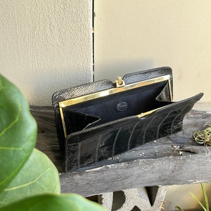 Vintage Esteve Schwarze Leder Clutch Tasche aus den 60er Jahren Made In Spain