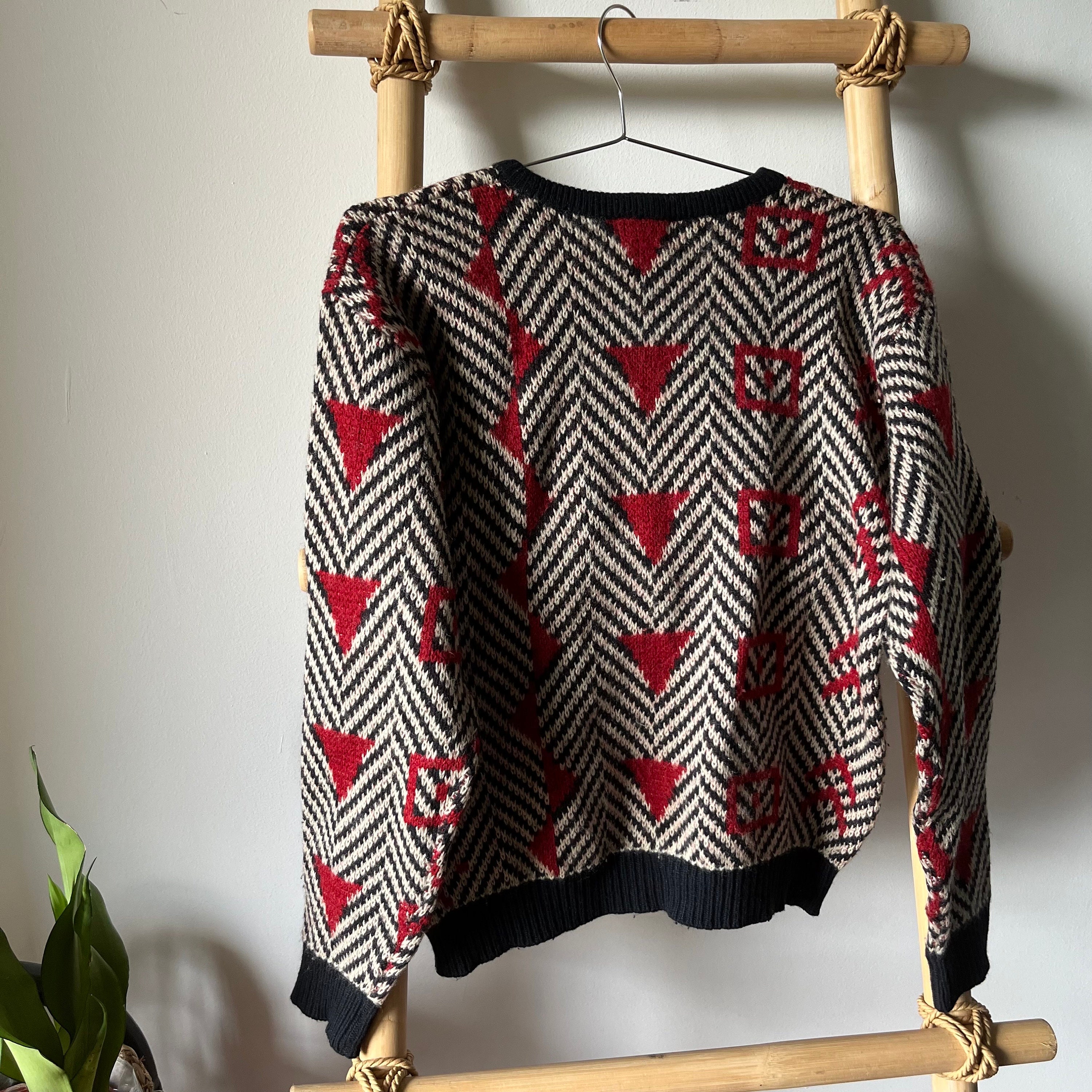 Vintage FICCE Uomo Japanese Designer Knitted Crewneck Sweatshirt 