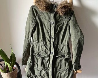Vintage Abercrombie & Fitch Furry Heavyweight Green Jacket - Etsy