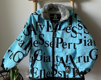 ellesse ジップアップジャケット L グレー Vintage Ellesse Perugia Italy Bear All Over Print Hoodie