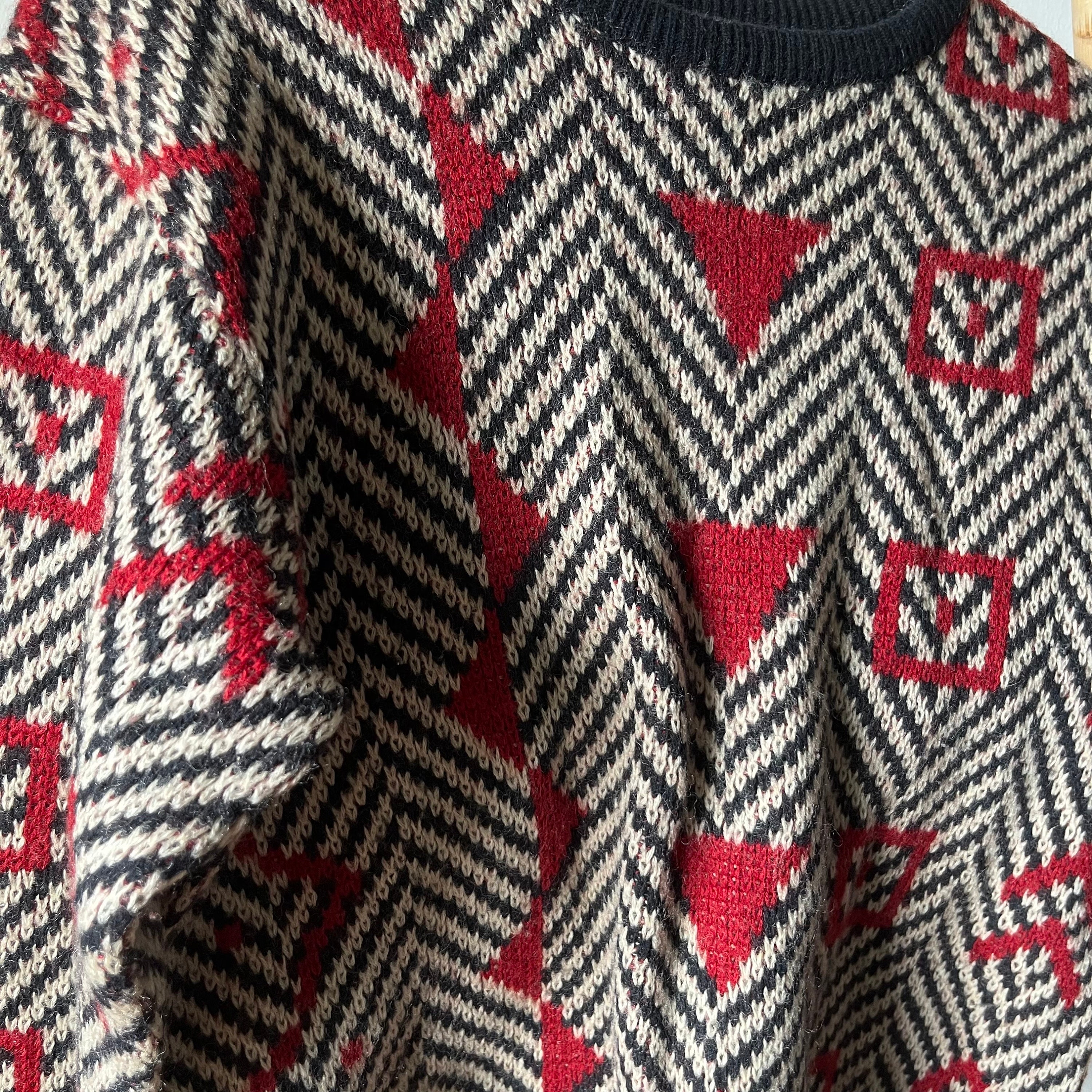 Vintage FICCE Uomo Japanese Designer Knitted Crewneck Sweatshirt 