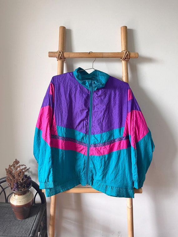 Bold & Bright 80s/90s Cabazon Color Block Windbreaker