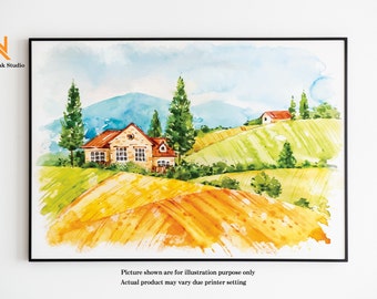 Wall Art Landscape Painting | Abstract Wall Art | Colorful Wall Art |  Wall Décor | Download | Printable Wall Art