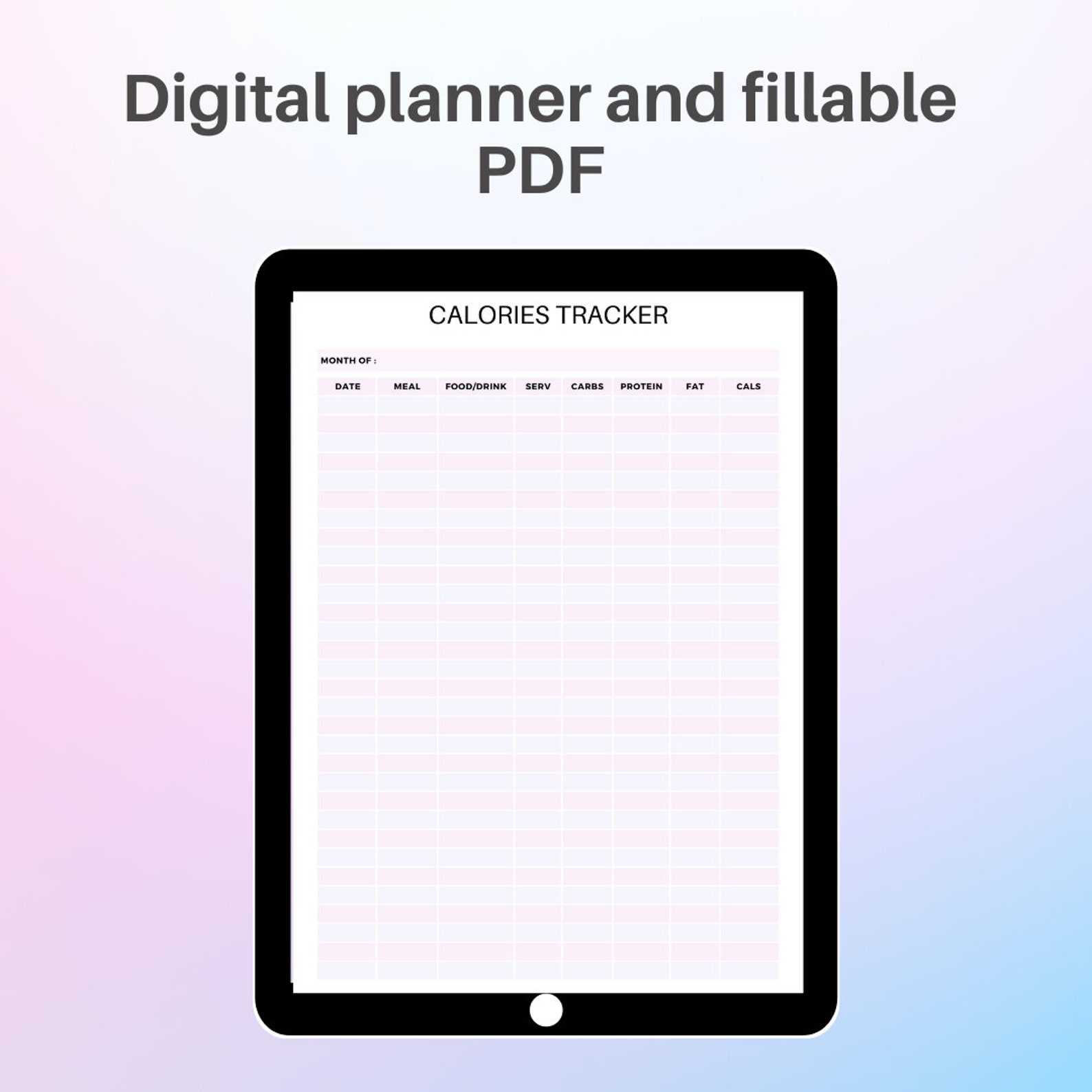 Calorie Tracker INSTANT DOWNLOAD Fitness Planner Calorie Etsy