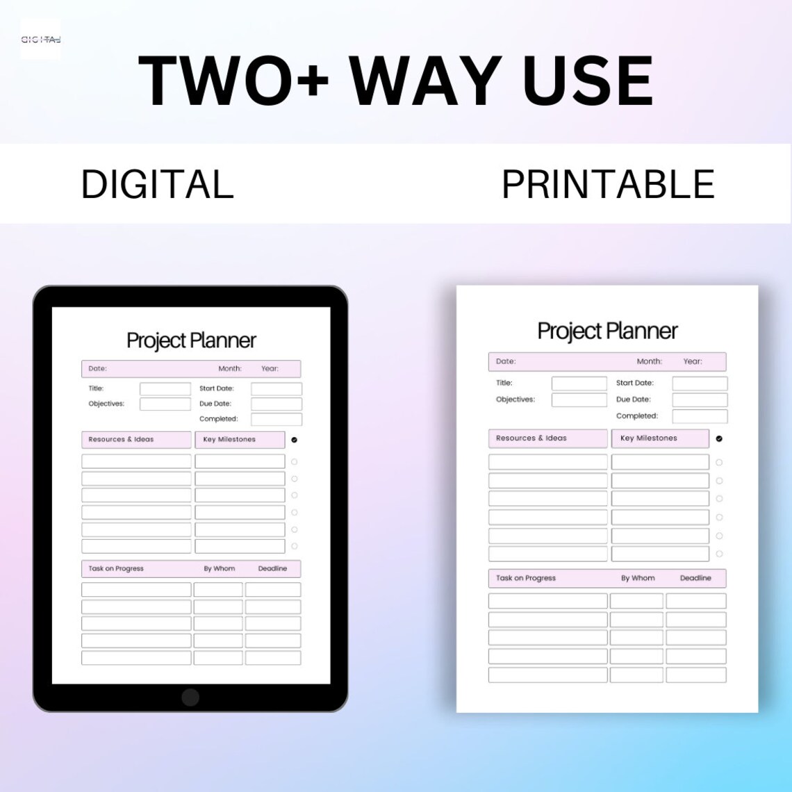 Printable Project Tracker