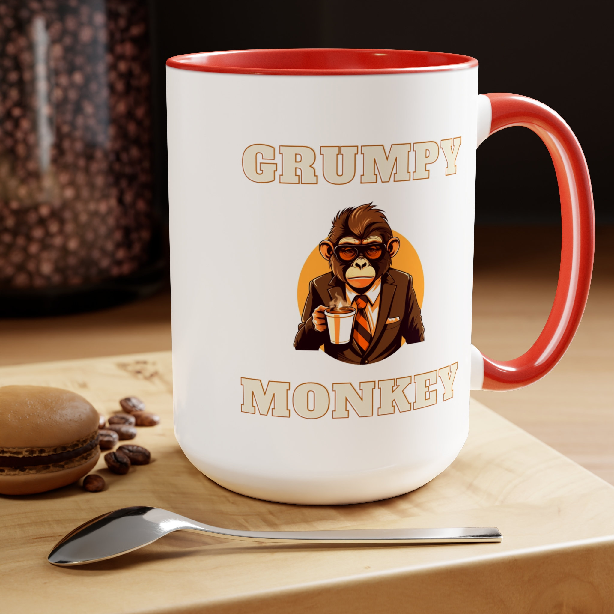 Grumpy Monkey Coffee Mug Monkey Coffee Mug Monkey Face Funny Animal Gift  for Her Gift for Him Funny Coffee Mug 15 Oz - Etsy