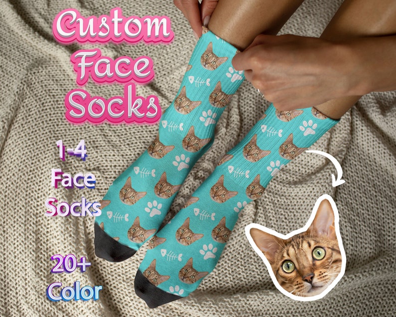 Custom Pet Socks Customized Socks With Any Photos Custom Dog Socks Custom Cat SocksCustom Pet Photo SocksSocks For Dog/cat zdjęcie 1
