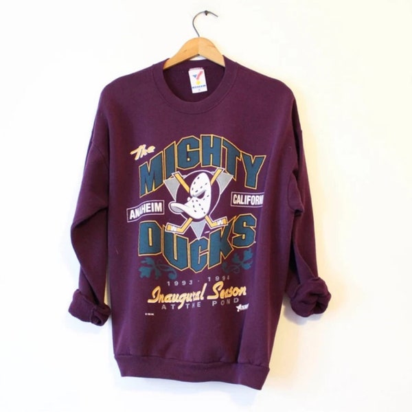 Vintage 90s Anaheim Mighty Ducks Hockey Sweatshirt, Mighty Ducks Shirt, Anaheim Mighty Ducks Sweater, Mighty Ducks Hoodie, Christmast Gifts