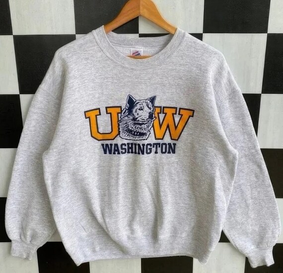 Vintage 90s Washington Huskies Crewneck Sweatshirt UW Sweater Washington Huskies Shirt Washington Huskies Sweater hoodie Christmast Gift Etsy