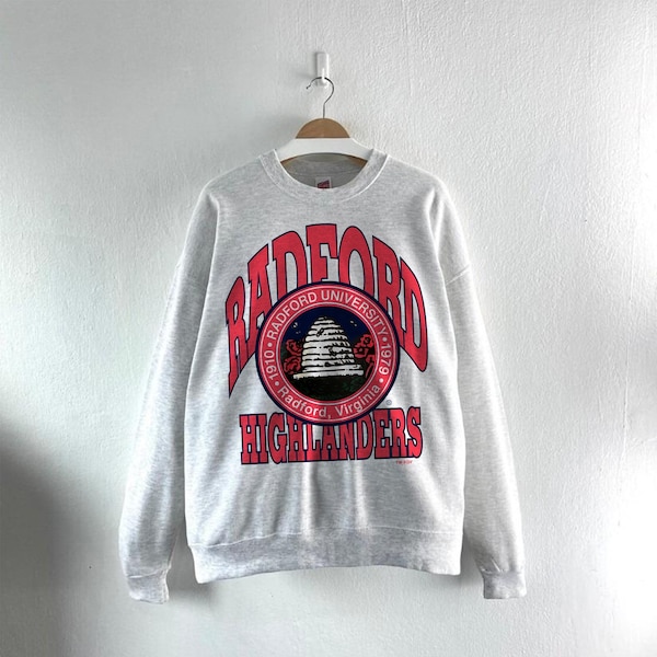 Vintage 90s Radford University SweatShirt, Radford University Shirt, Radford University Sweater/Hoodie, Radford University Crewneck Fan.