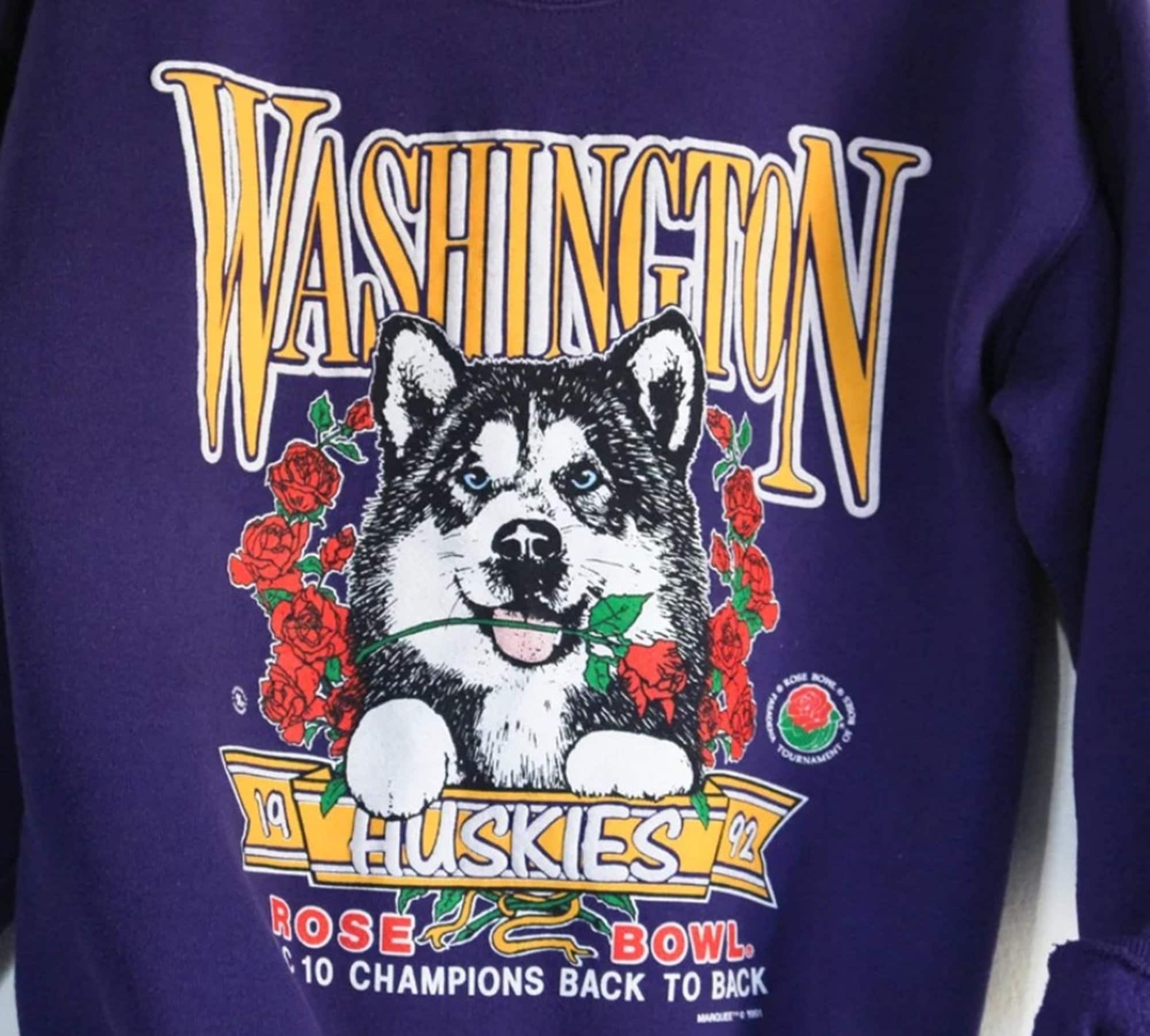 Vintage Washington Huskies Rose Bowl 1992 Sweatshirt, UW Sweater ...