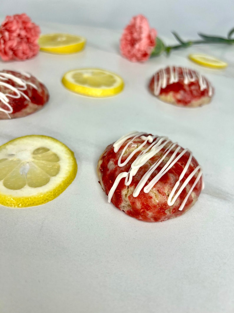 Fresh Made to Order Chewy Raspberry Lemon Scone Cookies Etsy