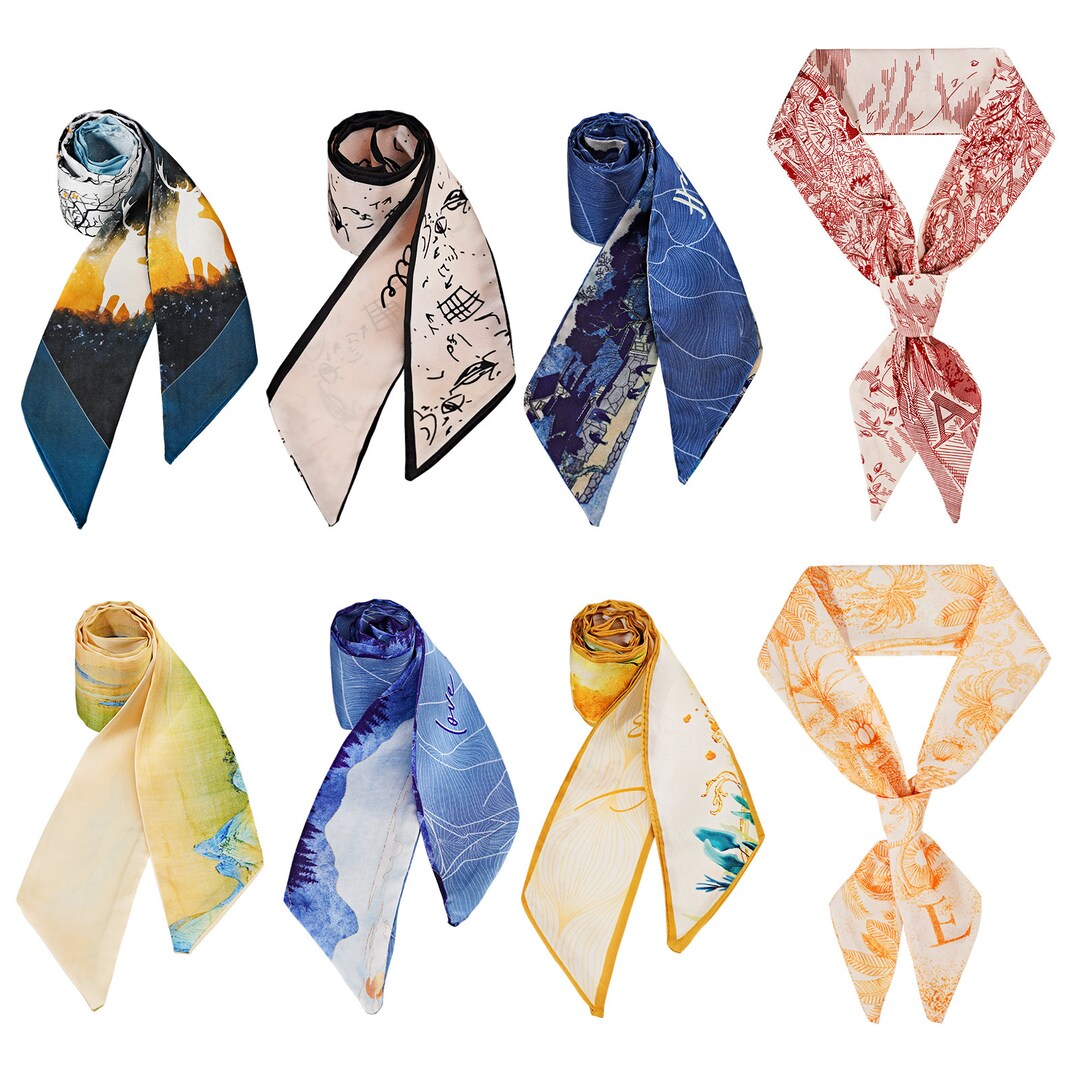 8 Pieces Hair Ribbon Scarf Set Fashion Ribbon Scarf for Hair Chic ...
