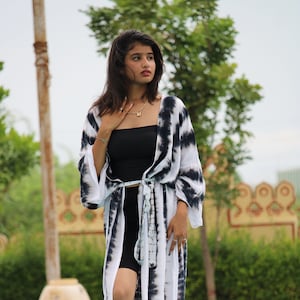 Raw kimono dress, tie dye kimono dress, bohemian clothing, pattern dress, festival kimono, hippi dress women, gifts for girlfriend, kimono