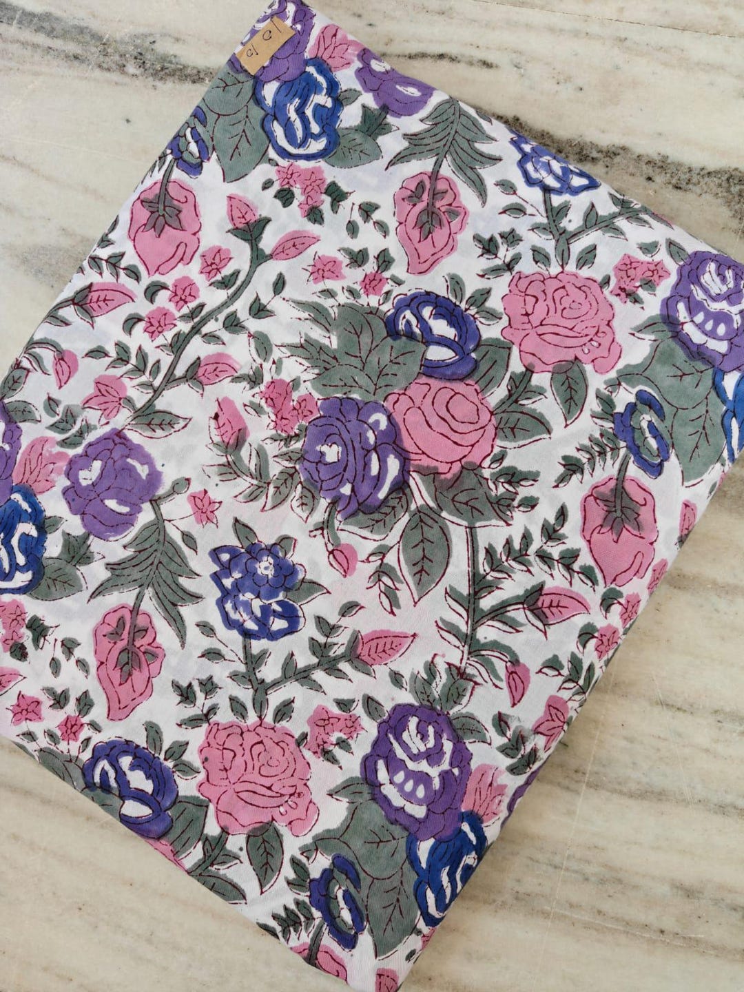 Floral Cotton Fabric by Yard, Pink Purple Blue Rose Print Fabric, Soft ...